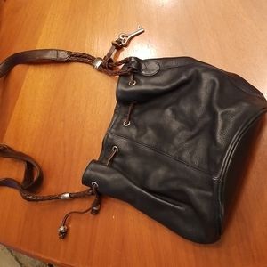 Mano leather bucket w silver accents...super SOFT leather!!